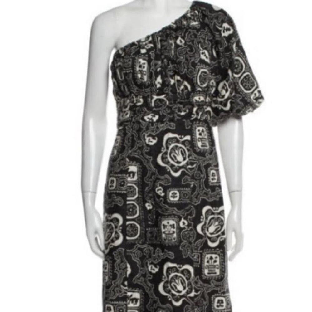 RHODE One Shoulder Black and White Dress